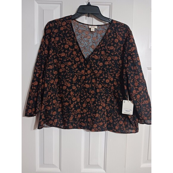 NWT  Women's a.n.a. 3/4 Sleeve V-Neck Blouse Size L - Picture 1 of 5